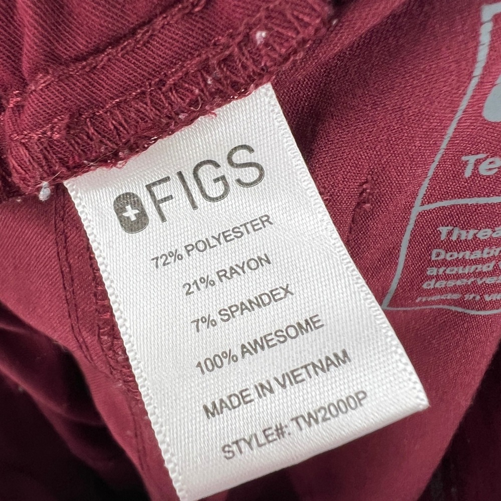 FIGS Yola Skinny High Waisted Scrub Pants Cranberry Red Size XS/P - Picture 9 of 10